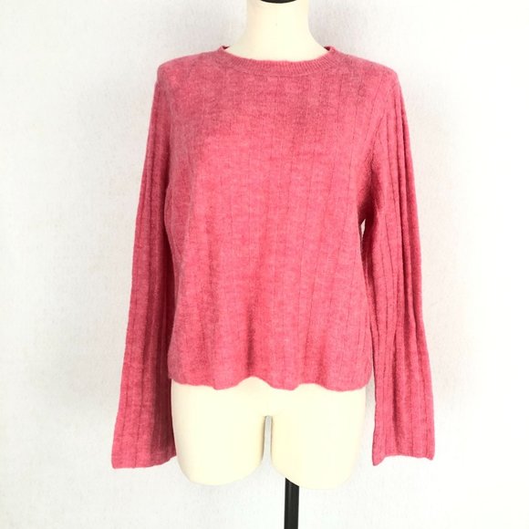 H&M Divided Pink Wool Alpaca Blend Sweater Sz M - Picture 1 of 9